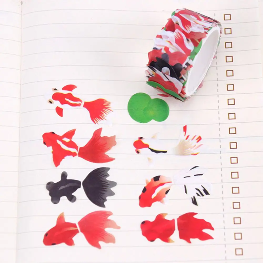 goldfish 1 шт. креативная Маскировочная лента в японском стиле, Цветок сакуры, бумажные Маскировочные ленты, декоративная лента, сделай сам, скрапбукинг, наклейка 10 стилей s - Цвет: goldfish