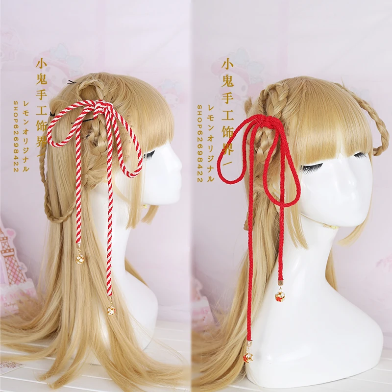 

Двойной хвощ плетеный повязка на голову для японских и корейских плетеная резинка для волос веревка веревочная шпилька Серебряная Фея