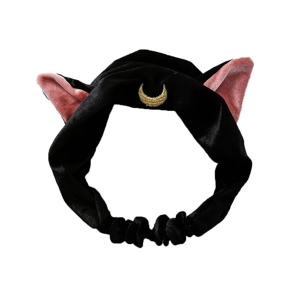 Hot Sale Women Cat Ears Headband Face Wash Cosmetic Hair Hoop Make up Headwear Shower Yoga Hair Band