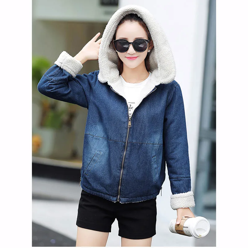 THHONE/осенне зимние куртки женская короткая парка пальто с капюшоном из флиса