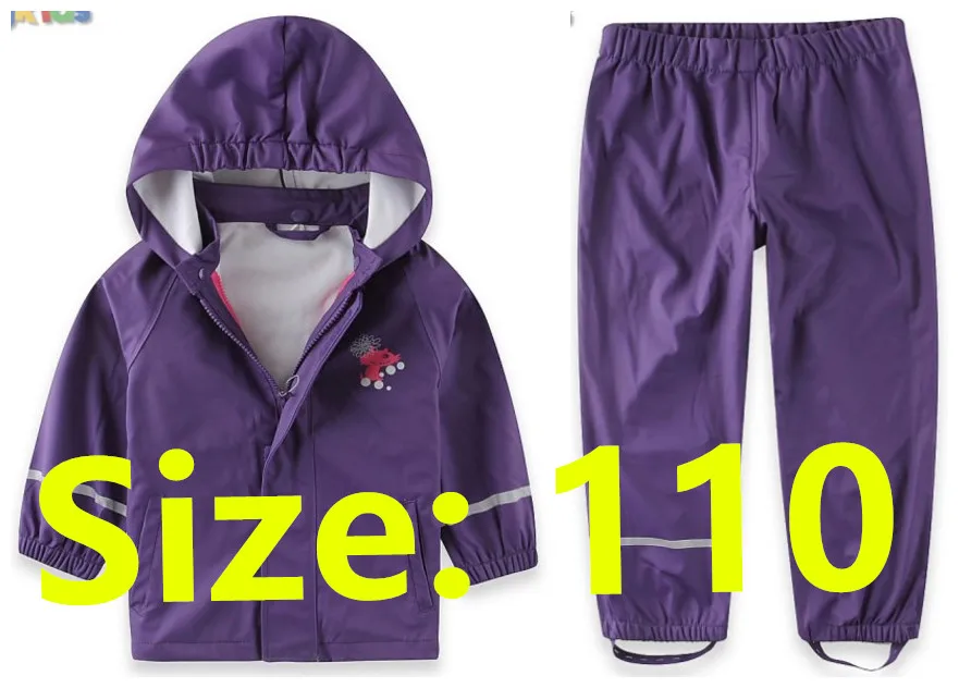 Purple flat angle110 Г. Ограниченное предложение, Новая ветровка для мальчиков и девочек водонепроницаемый дождевик костюм русская детская весенне-осенняя куртка плащ, одежда и штаны - Цвет: Purple flat angle110