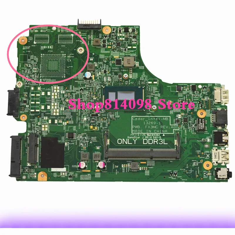 

KEFU CN-0HRG70 HRG70 FIT FOR Dell Inspiron 15 3442 3443 3542 3543 5748 5749 Laptop Motherboard 13269-1 FX3MC 2957U mainboard