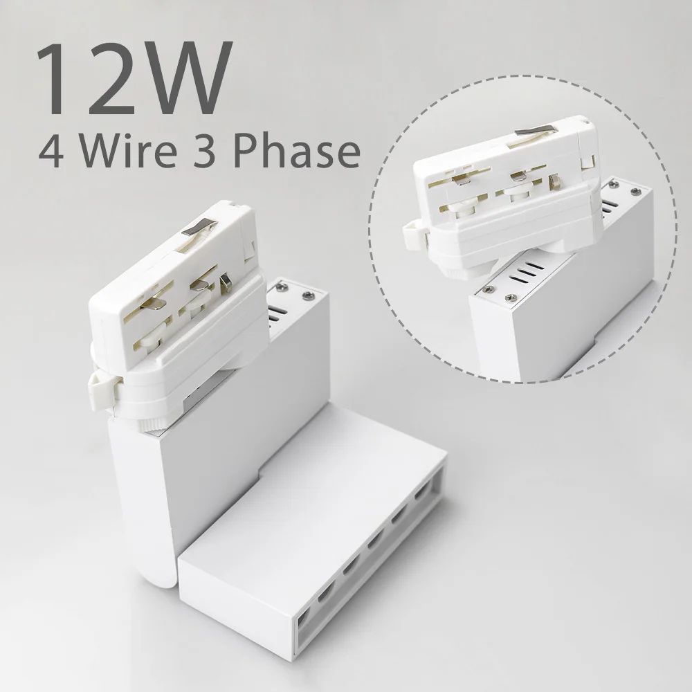 White 12W-4Wire Современные светодиодные трековые светильники 12 Вт Трековый светильник 2 провода 3 провода 4 провода для домашней обуви магазин одежды showroom освещение - Испускаемый цвет: White 12W-4Wire