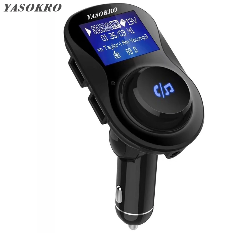 YASOKRO Bluetooth Handsfree автомобильный комплект fm передатчик беспроводной MP3 аудио плеер