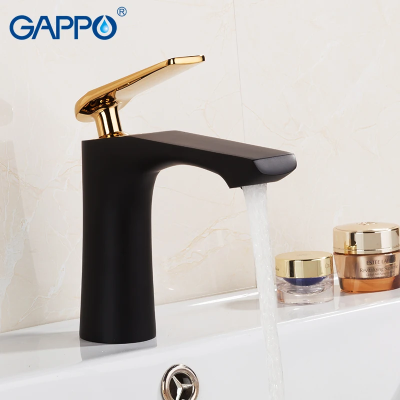 GAPPO черный золотой смеситель для раковины смесители ванной комнаты воды на
