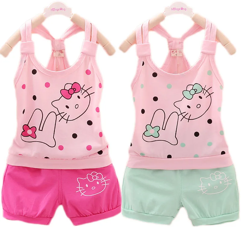 Детский летний спортивный костюм с героями мультфильмов для девочек коллекция