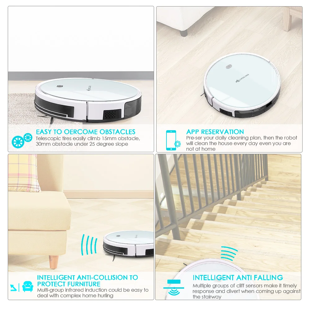 DEALDIG robвакуум 8 робот-пылесос с WiFi подключением работает для Alexa App дистанционное управление гироскоп навигационный робот