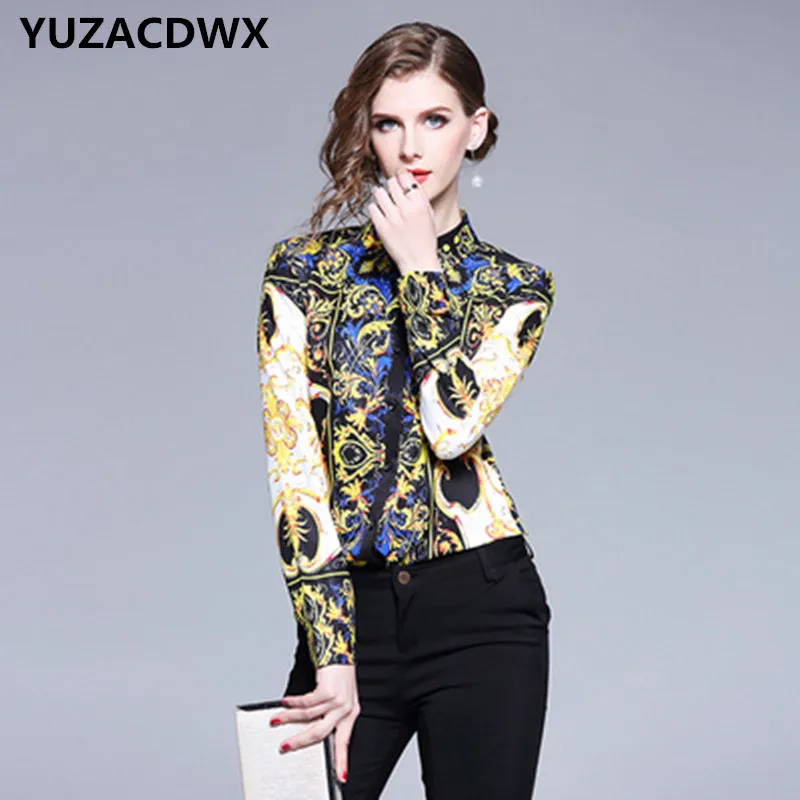 Blusas mujer de moda дизайнерские топы для подиума женская рубашка с длинным рукавом