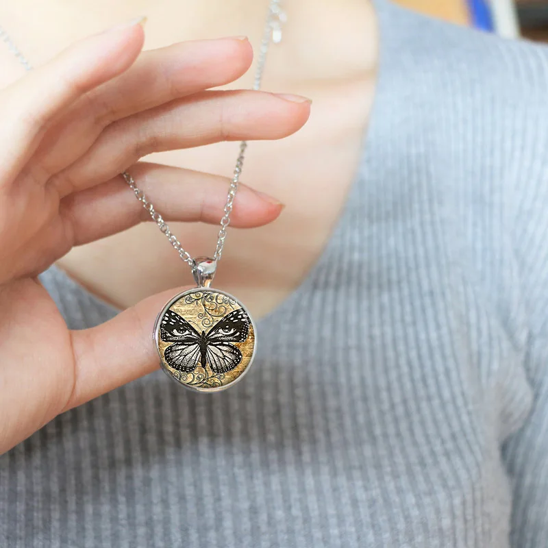 Готический подарок на Хэллоуин для женщины красивая винтажная черная бабочка