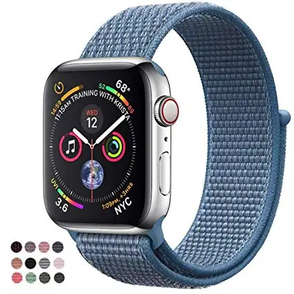 Наручных часов Apple Watch, версии спортивные нейлоновая петля ремешок для Apple Watch Watch4/3/2/1 ремень Легкий дышащий материал ремешок для iwatch Series44/42/40/38 мм - Цвет ремешка: Blue