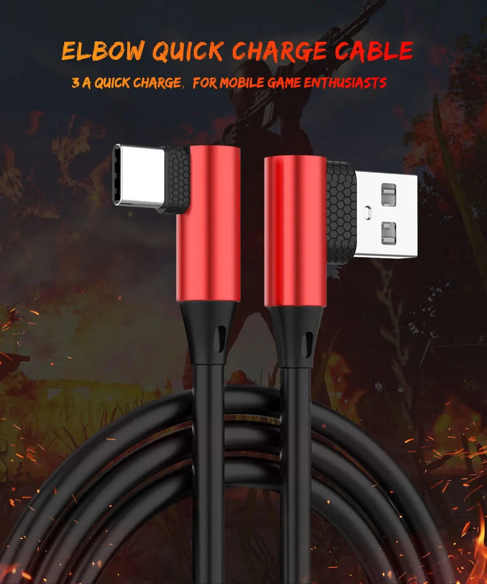 Micro USB 8 Pin type C 90 градусов быстрая зарядка usb c кабель L type-c 3,1 шнур для передачи данных зарядное устройство usb-c для Iphone samsung S8 S9 Note 8