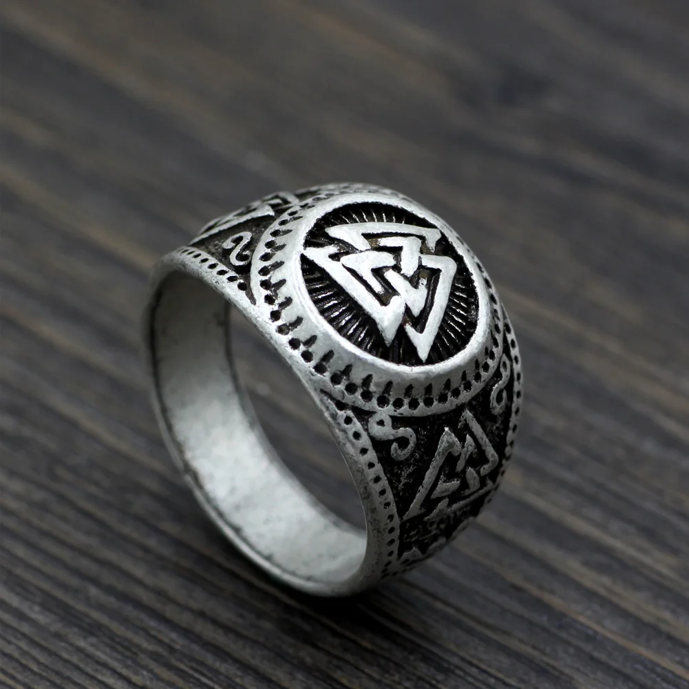 Этнические мужчины норсе Викинг один символ амулет Wiccan языческое кольцо Размер 10