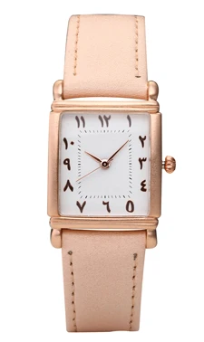 beige leather Прямоугольные женские арабские циферблат кожаные ремешки для часов - Цвет: beige leather