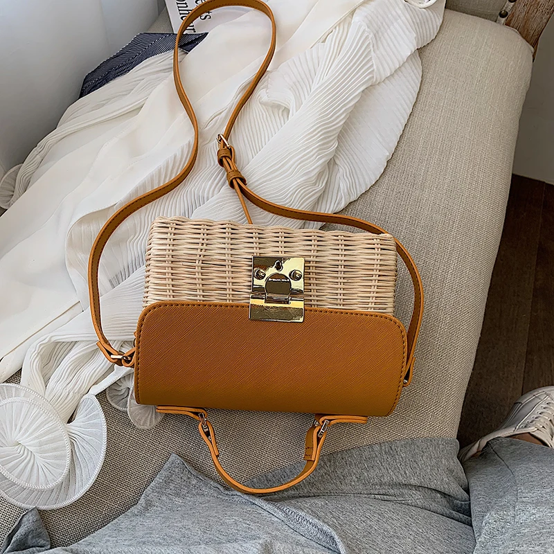 2019 European fashion simple box designer handbag high quality PU leather woven single shoulder diagonal cross bag qq326 | Багаж и сумки