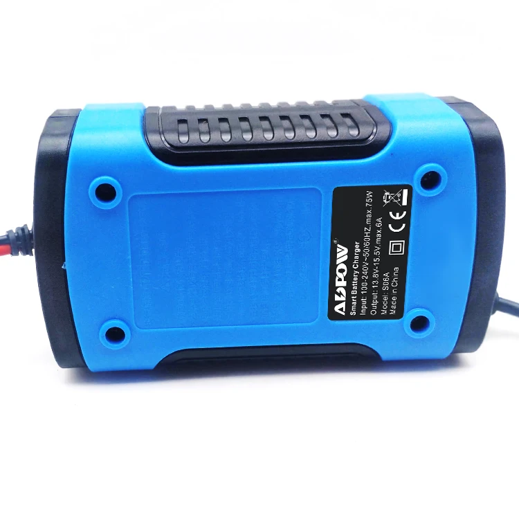 

ADPOW 12v 6A LCD Display Car Battery Charging Automatic Pulse Repair 110v-220v Lead Acid Battery Charger Intelligent 4Ah-100Ah
