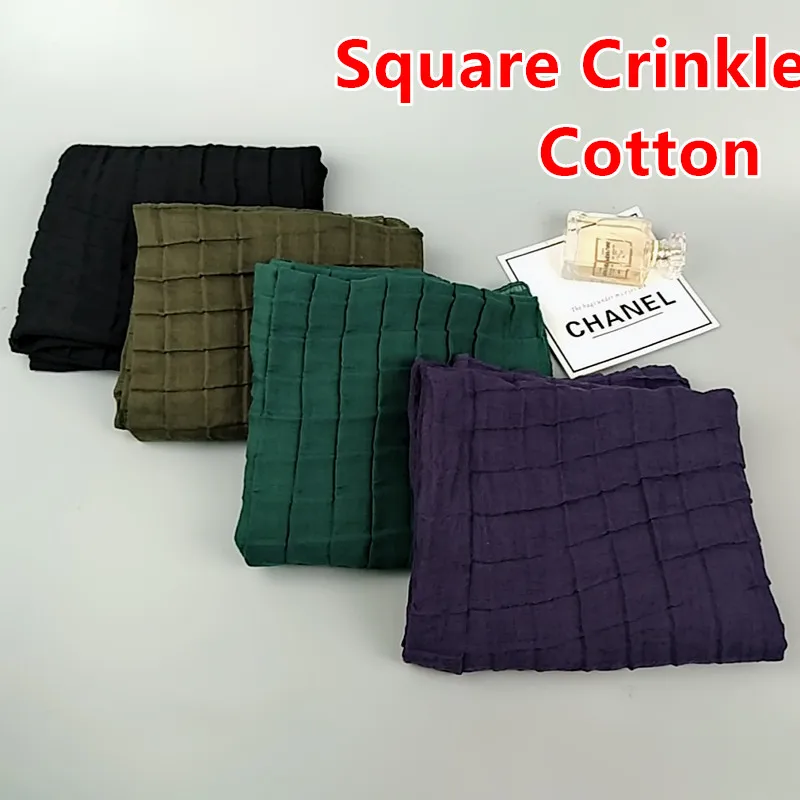 N9 высокое качество хлопок квадрат crinkle хиджаб шали шарфы для женщин 180*90 см можно выбрать цвета