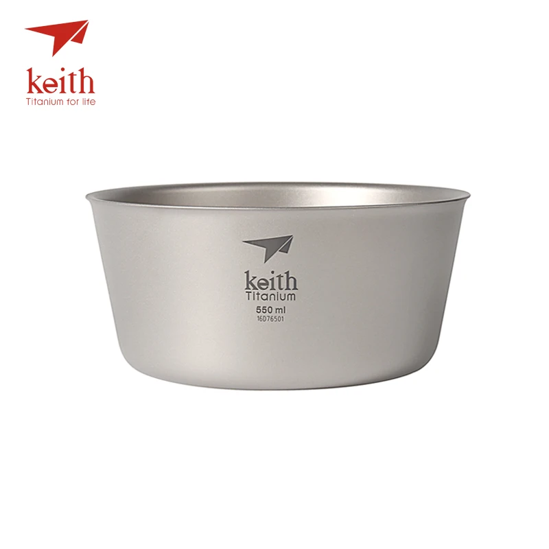 Ультралегкая титановая миска Keith 550 мл столовая посуда для кемпинга и путешествий