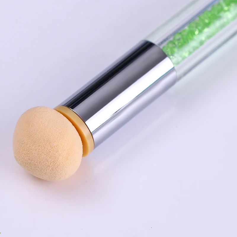 Двухсторонний спонж щетка для ногтей 1 шт. градиентная затеняющая ручка стразы