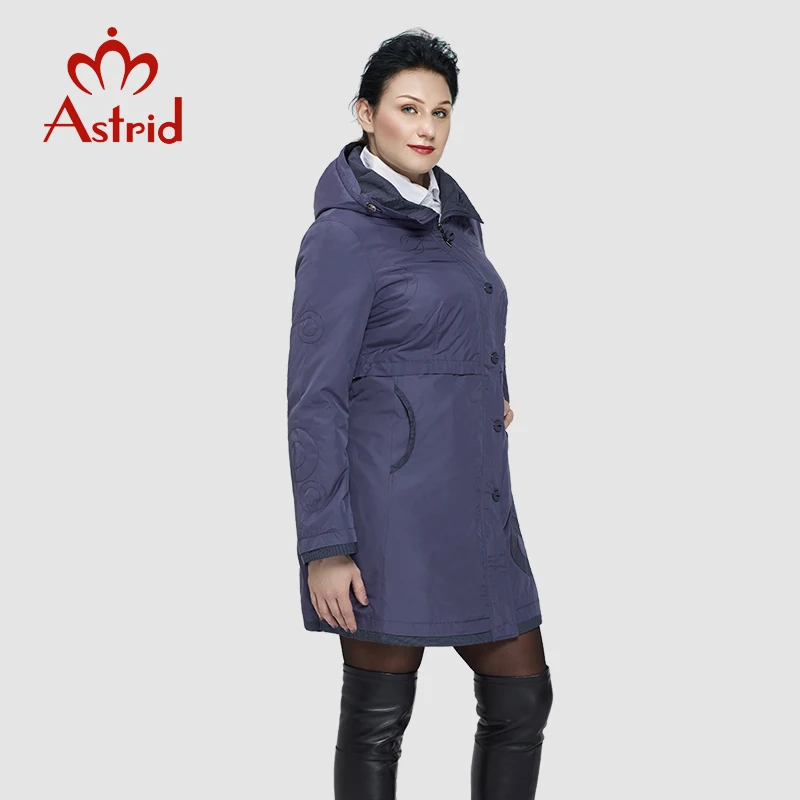 Astrid 2019 Женский Тренч женский модный длинный рукав с вышивкой Повседневный