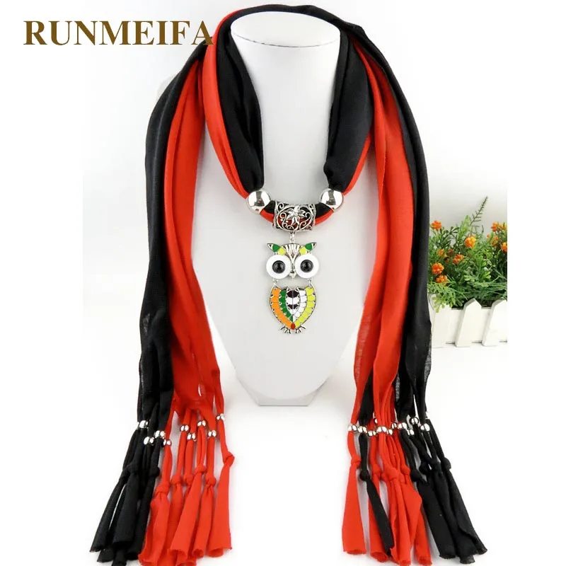 Кулоны RUNMEIFA ожерелья шарф женский Железный сплав акриловая сова кулон