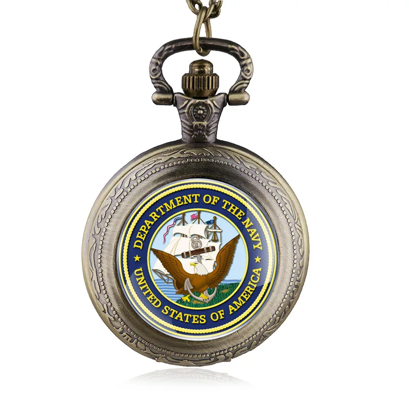 Ретро бронзовые темно-синие кварцевые карманные часы винтажные армейские