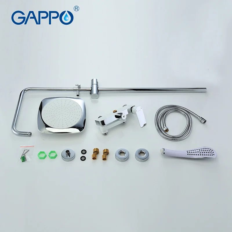 

GAPPO Top Quality shower faucets set Bathroom mixer shower bathtub rainfall shower set in slide bar big shower headGA2402 GA2448