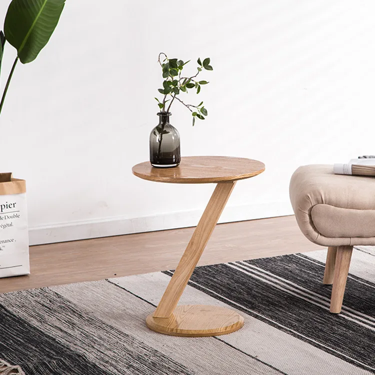 Wood color Нордическая Мода Круглый Журнальный Столик творческая личность деревянный z-образный Маленький журнальный столик для балкона гостиной кафе mx6241601 - Цвет: Wood color