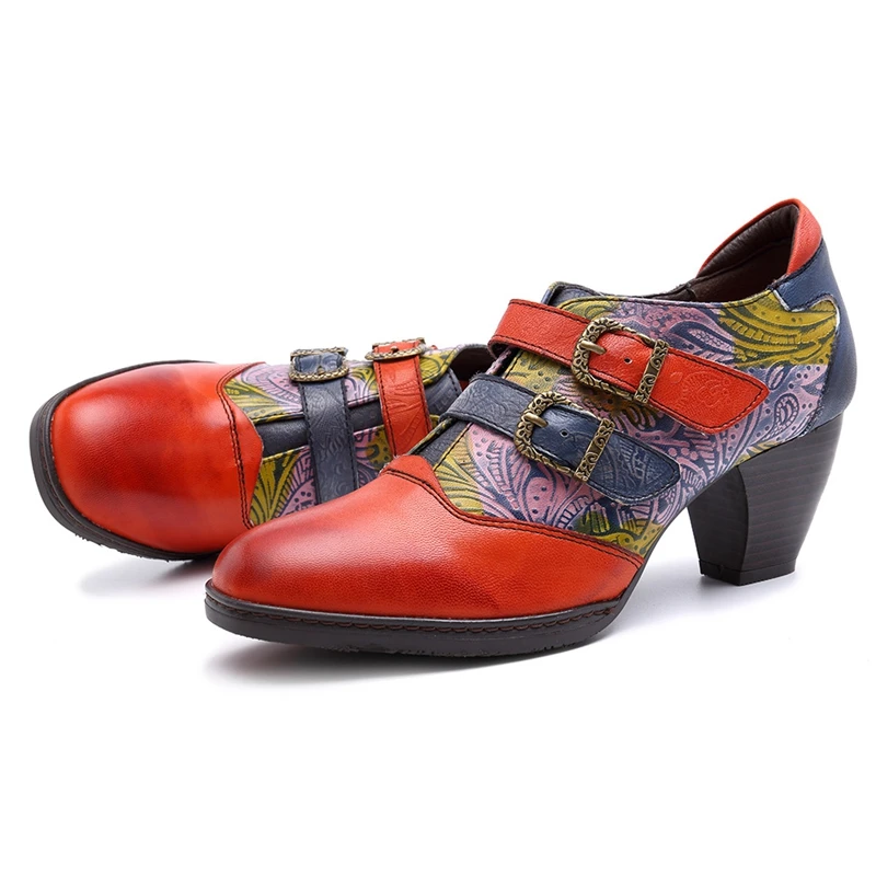 Женские туфли-лодочки в богемном стиле на высоком каблуке 4 см черные из