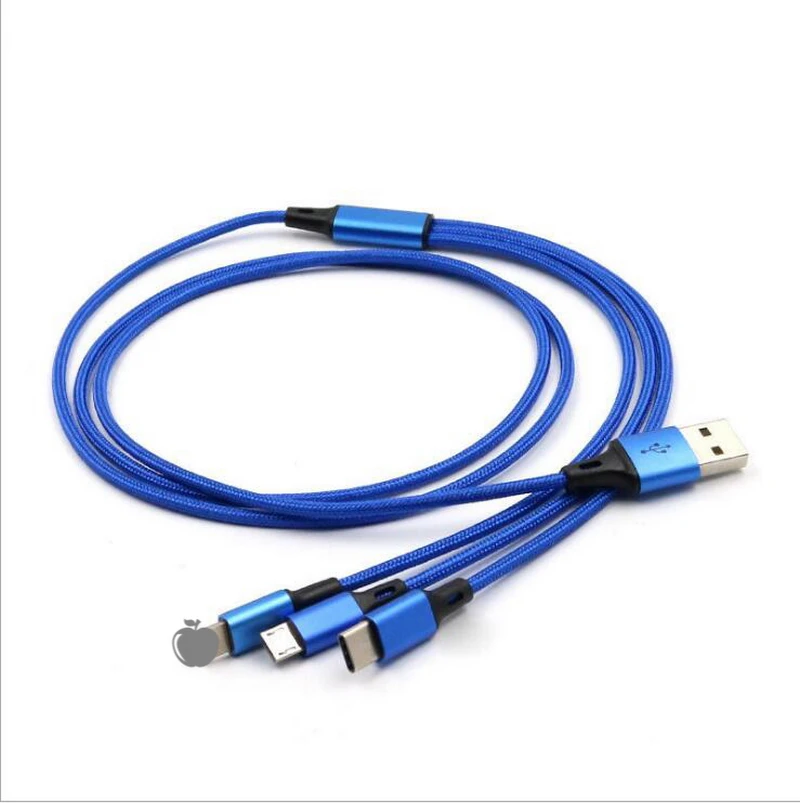 3 в 1 USB кабель для iPhone xs max кабель для быстрой зарядки для Android Micro usb type C type-c 3 в 1 Кабели для мобильных телефонов шнур для зарядки