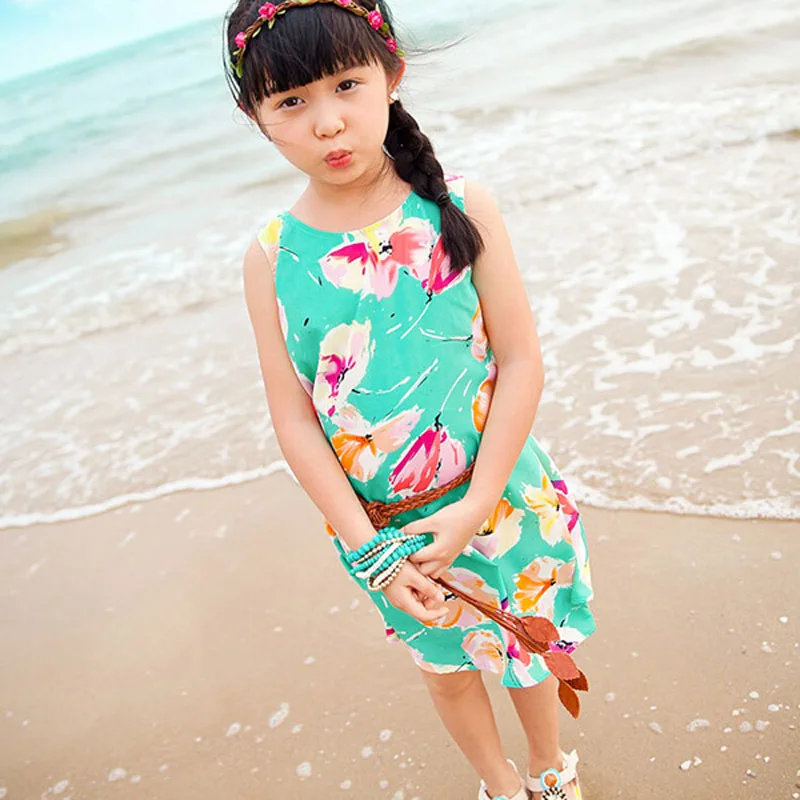 Family Look 2022 New Matching Mother and Daughter Dresses Bohemian Floral Printing Sleeveless Maxi Dress Plus Size | Мать и ребенок