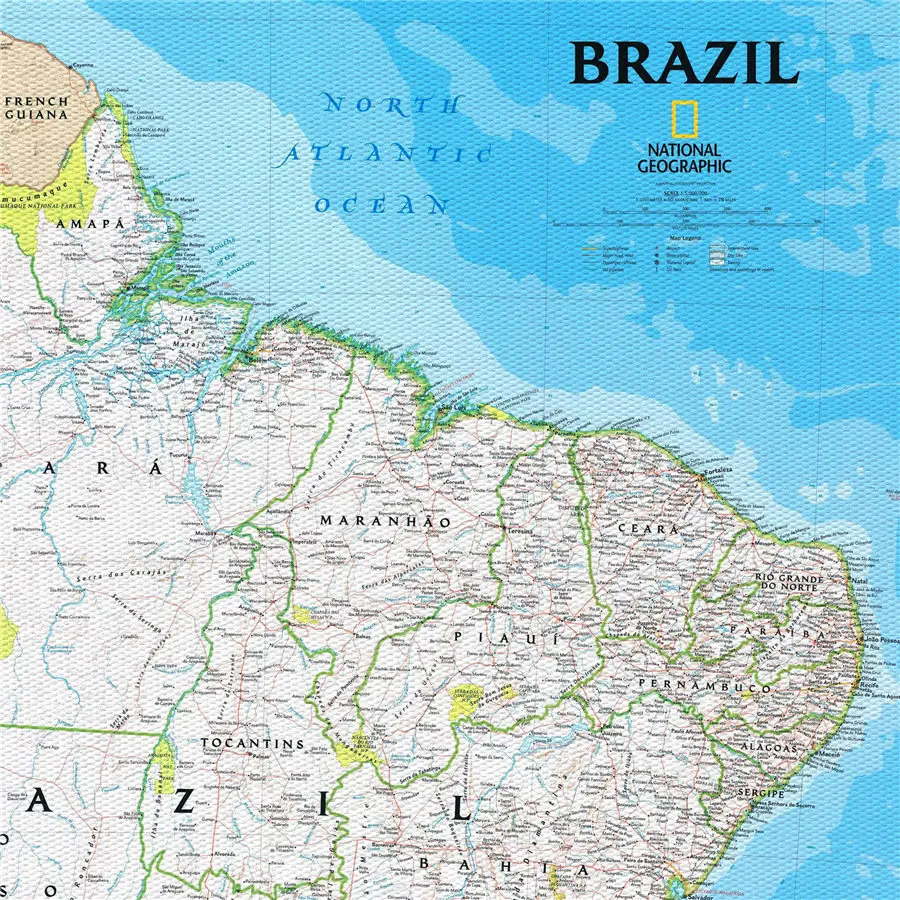 Карта географии Бразилии холст с принтом картина для домашнего декора бар паб