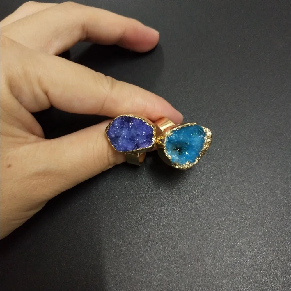 Новый стиль уникальный модный дизайн кольцо из натурального камня необычная