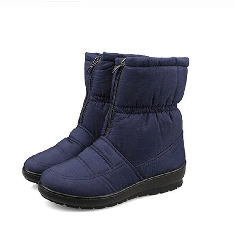 1308blueboots Зимние ботинки; коллекция года; зимние брендовые теплые Нескользящие водонепроницаемые женские ботинки; ботинки для матери; повседневные осенние ботинки из хлопка; женская обувь - Цвет: 1308blueboots