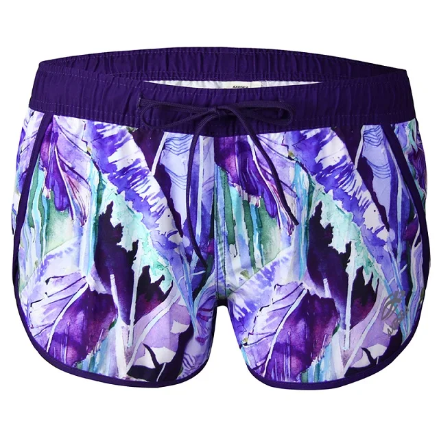 Purple AXESEA Для женщин пляжные шорты летние Плавание Мода для девочек; модная одежда; модное быстросохнущая Плавание шорты 4-стороннее растяжение Плавание костюм подошвой Короткие штаны пляжные Мужские Шорты для купания - Цвет: Purple