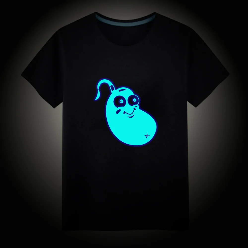 01 Детские футболки с рисунками из игры PVZ, подсолнуха, крестьянки, обои, светящиеся футболки для мальчиков и девочек, флуоресцентные футболки с короткими рукавами, Детские хлопковые топы, Ves - Цвет: 01