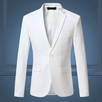 White Мужской Блейзер мужской костюм 5 цветов Повседневная куртка Terno Masculino новейший дизайн пальто блейзеры мужская одежда размера плюс M-6XL - Цвет: White