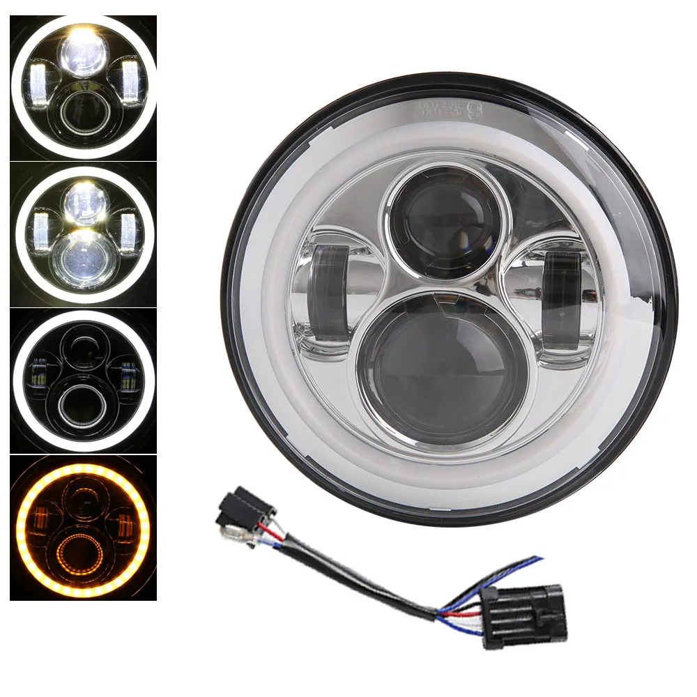 Аксессуары для мотоциклов 7 &quotповоротник DRL ангельский глаз налобный фонарь Harley