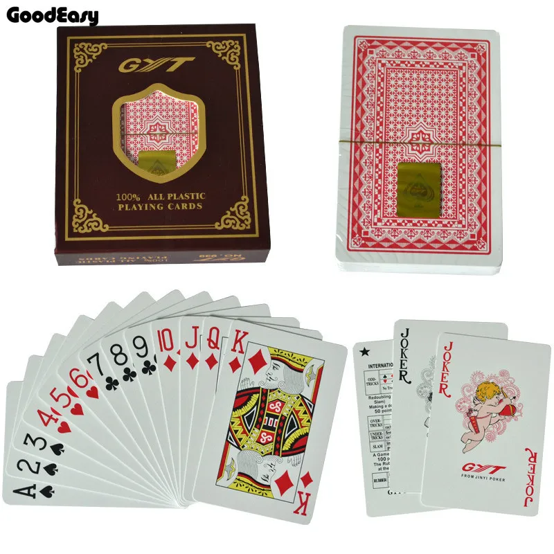 939-red GYT пластиковая игральная карта Texas Hold'em Poker игральная карта черный Джек настольная игра водонепроницаемая высокое качество - Цвет: 939-red