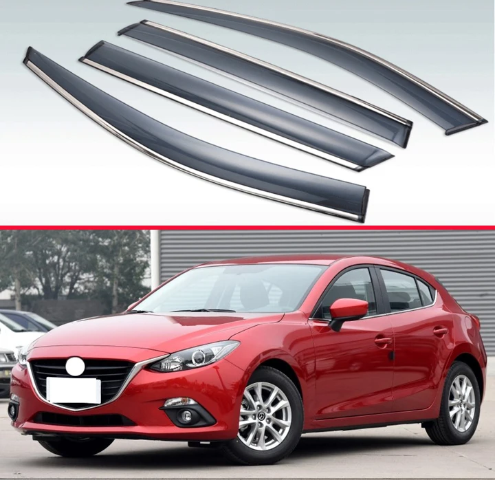 Для Mazda 3 M3 Axela хэтчбек пластик Наружный козырек вентиляционные Шторы окно Защита от солнца и дождя дефлектор