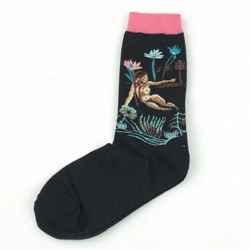 25 Styles Hot Sale Happy Socks Women/Men World Famous Painting Series Men's 2018 Brand Casual Cotton Funny Sock Wholesale | Мужская