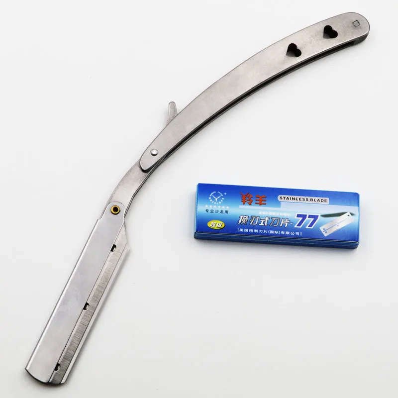 Складной бритвенный станок 77 02 с 10 лезвиями|straight barber|folding shaving knifeshaving knife |