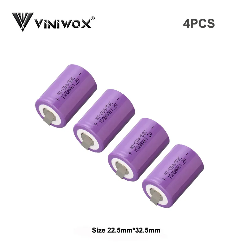 Аккумуляторные батареи 1500mAh Ni-CD 4/5SC 1,2 V для электрический фонарик вентилятор Электроинструмент никель кадмиевая батарея сотовые все инструменты аккумулятор - Цвет: 4PCS