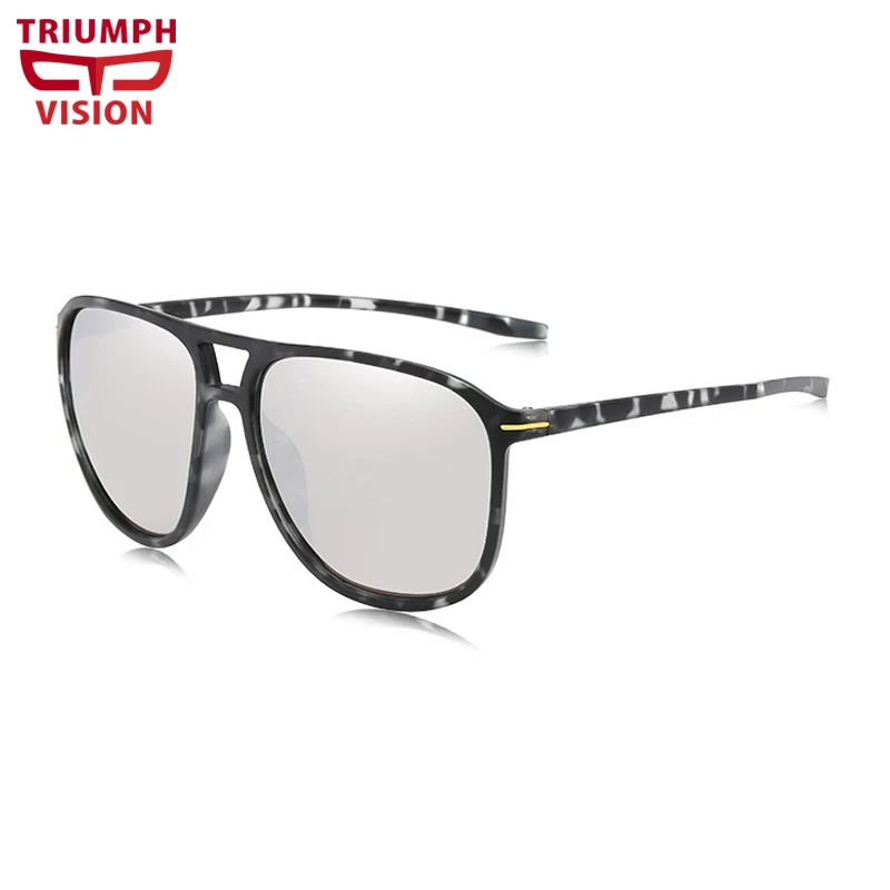 Мужские солнцезащитные очки TRIUMPH VISION матовые черные с градиентом большие простые