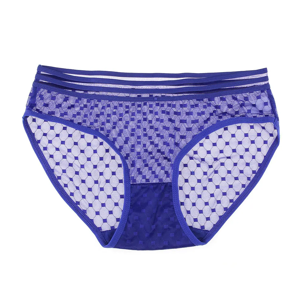 royal blue Женские сексуальные трусики, ультра-тонкие прозрачные трусы с низкой талией, стринги, трусы-плавки из дышащей ткани, женская одежда для сна - Цвет: royal blue