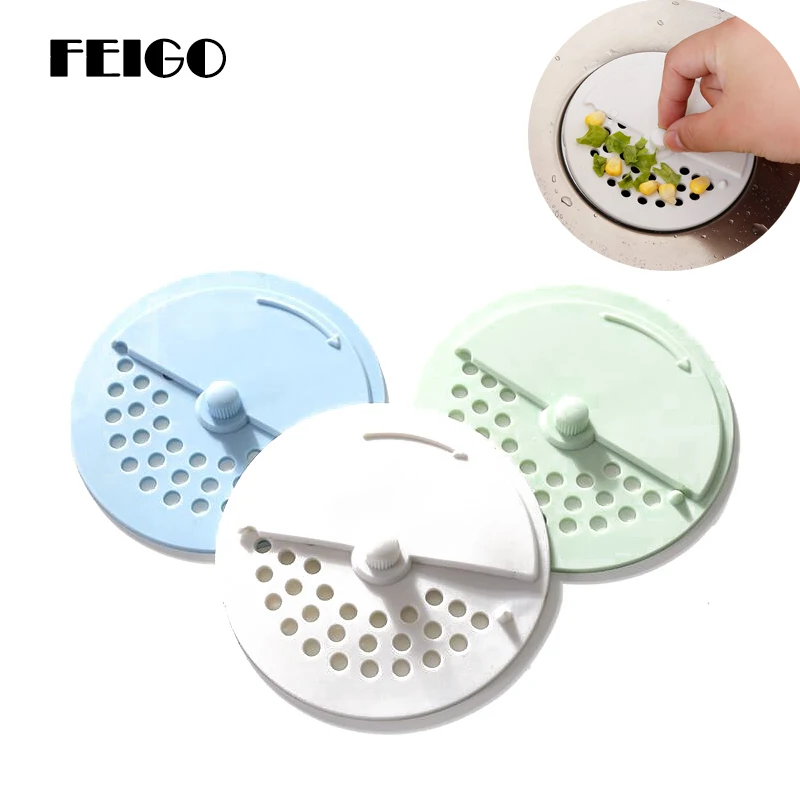 

FEIGO Rotating Rubber Circle Silicone Sink Strainer Filter Water Stopper Floor Drain Hair Bathroom Kitchen Basin Stopper F268