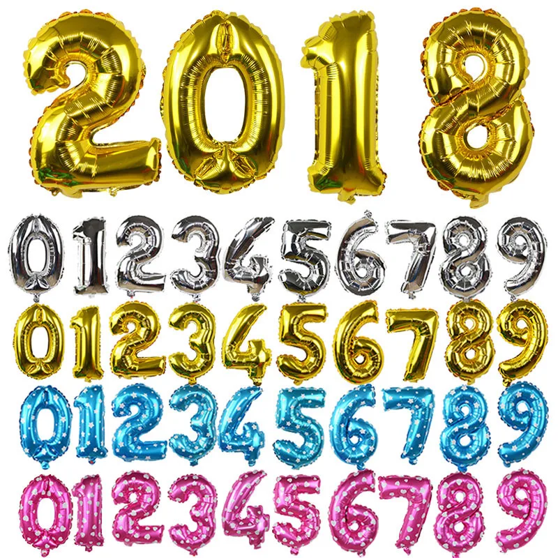 32 дюймовые Разноцветные цифры шары для детского дня рождения аксессуары свадьбы