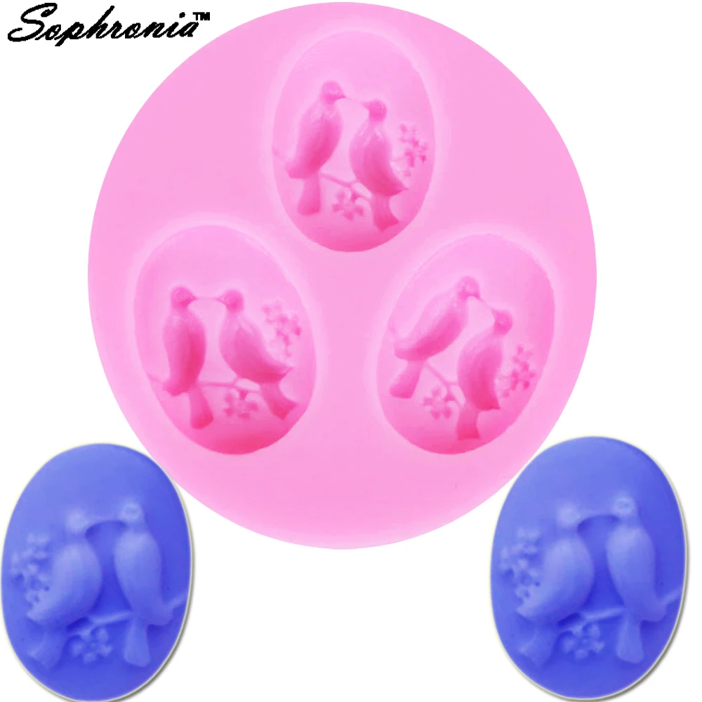 

10PCS/SET M063 Birds Cake Silicone Mold Birthday Wedding Cupcake Fondant Cake Decorating Tools Chocolate Gumpaste Candy Moulds