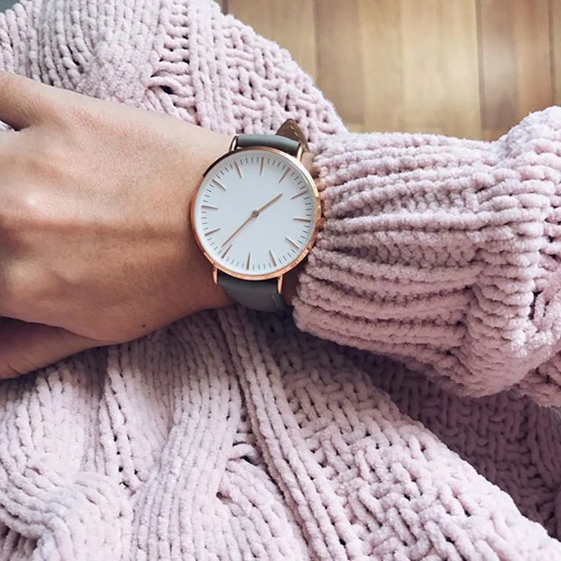 Новое поступление скандинавские простые Стильные Модные женские часы кварцевые