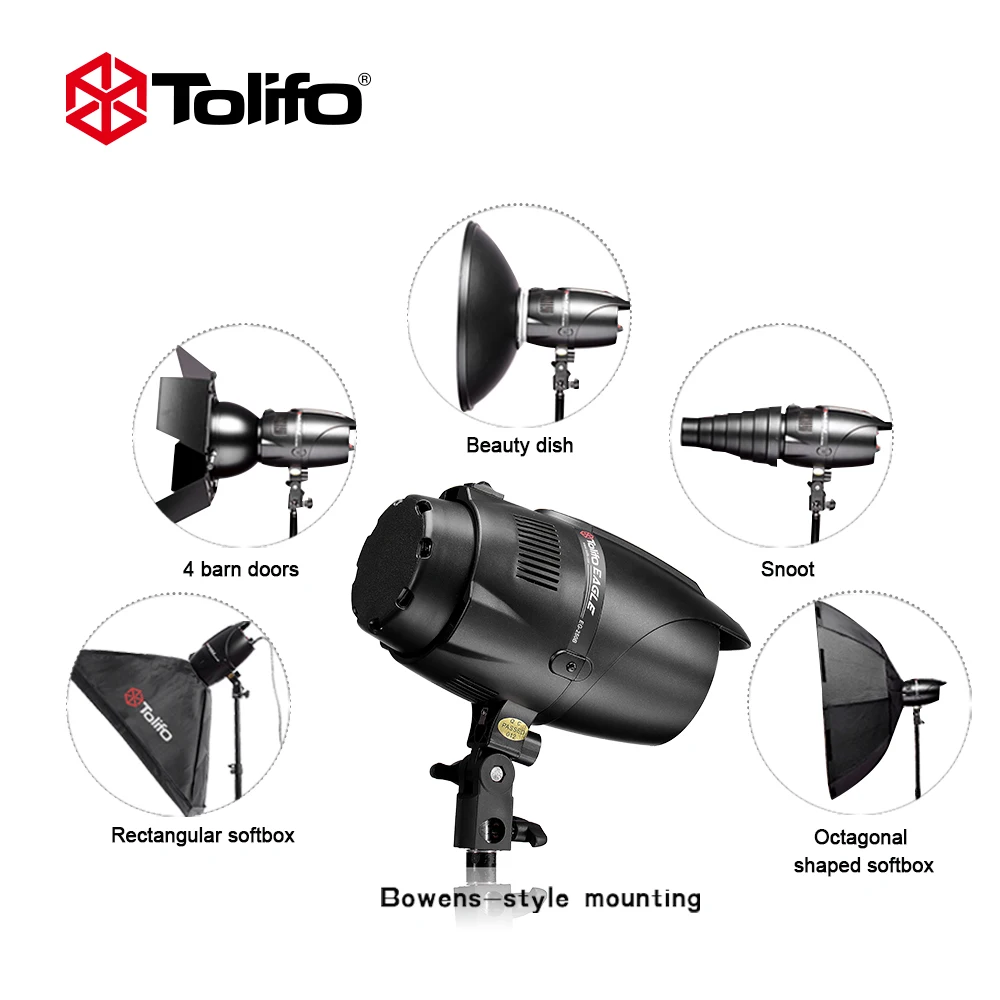 Tolifo EG 250B 5600K фотостудия стробоскоп фотовспышка 250 Вт Студия Flashgun с креплением Bowens