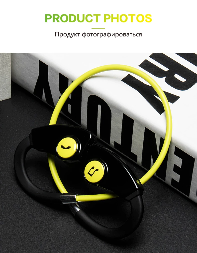Беспроводные спортивные наушники с Bluetooth, наушники с Ушными крючками, гарнитура с защитой от пота, наушники-вкладыши